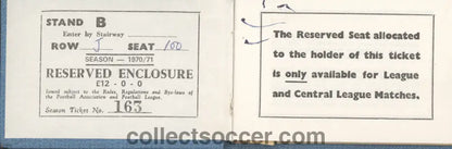 1970/71 Manchester United Season Ticket in Fantastic Condition