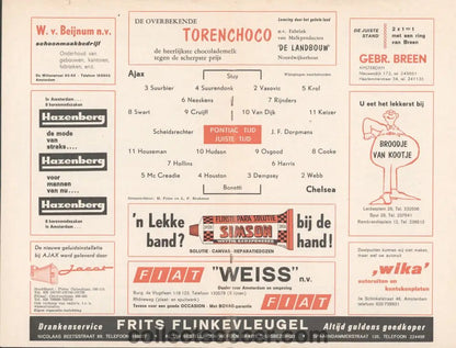 1970 - Ajax v Chelsea official programme 26/07/1970 - Collect Soccer
