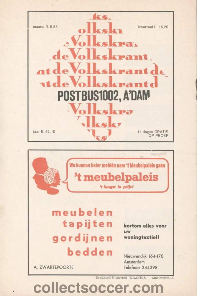 1970 - Ajax v Chelsea official programme 26/07/1970 - Collect Soccer