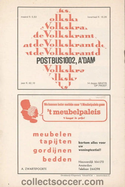1970 - Ajax v Chelsea official programme 26/07/1970 - Collect Soccer