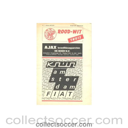 1970 - Ajax vChelsea official programme 26/07/1970 in Dutch
