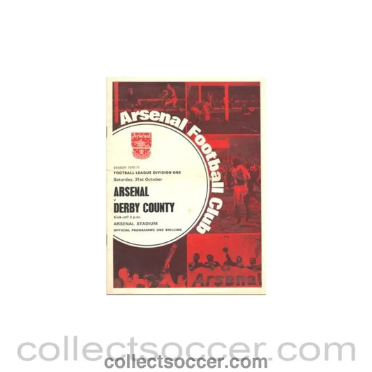 1970 - Arsenal v Derby County official programme 31/10/1970