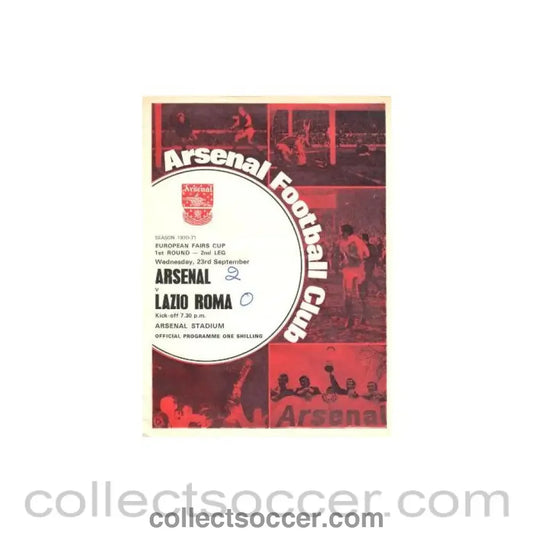 1970 - Arsenal v Lazio Roma European Fairs’ Cup First Round Second Leg official programme 23/09/1970