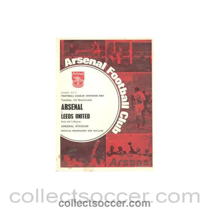 1970 - Arsenal v Leeds United official programme 01/09/1970 Football League