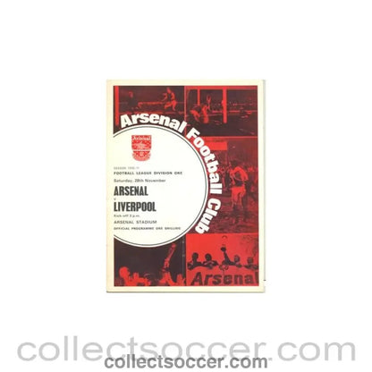 1970 - Arsenal v Liverpool official programme 28/11/1970 - Collect Soccer
