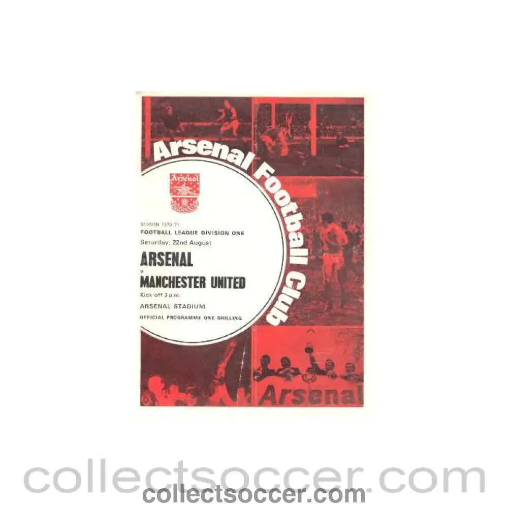 1970 - Arsenal v Manchester United official programme 22/08/1970