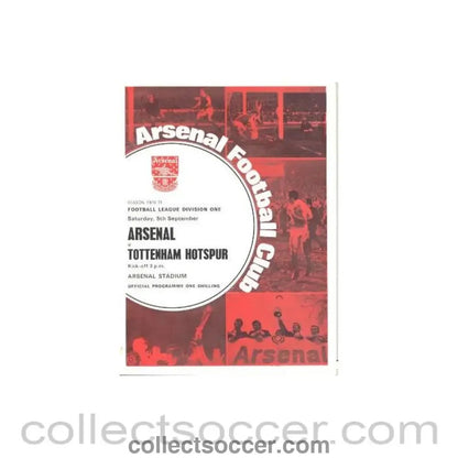1970 - Arsenal v Tottenham Hotspur official programme 05/09/1970 Football League - Collect Soccer
