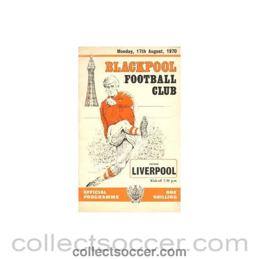 1970 - Blackpool v Liverpool official programme 17/08/1970 - Collect Soccer
