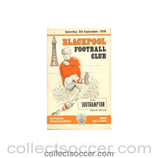 1970 - Blackpool v Southampton official programme 05/09/1970 Football League
