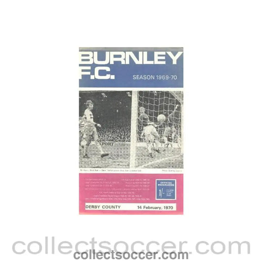 1970 - Burnley v Derby County official programme 14/02/1970