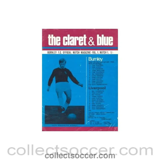 1970 - Burnley v Liverpool official programme season 1970 - 1971 - Collect Soccer
