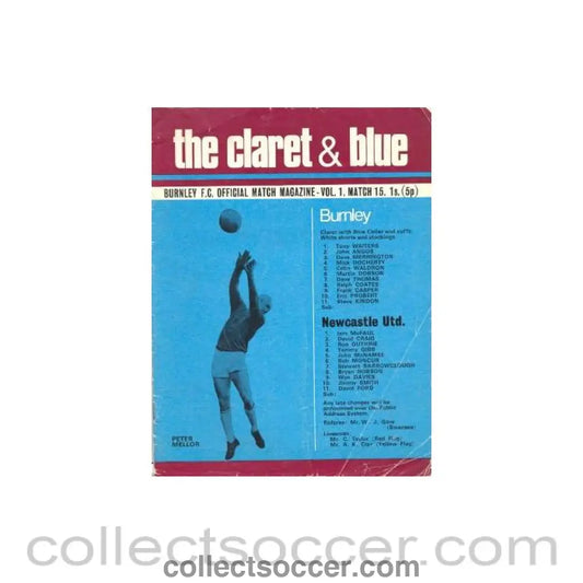1970 - Burnley v Newcastle United official programme 1970-1971