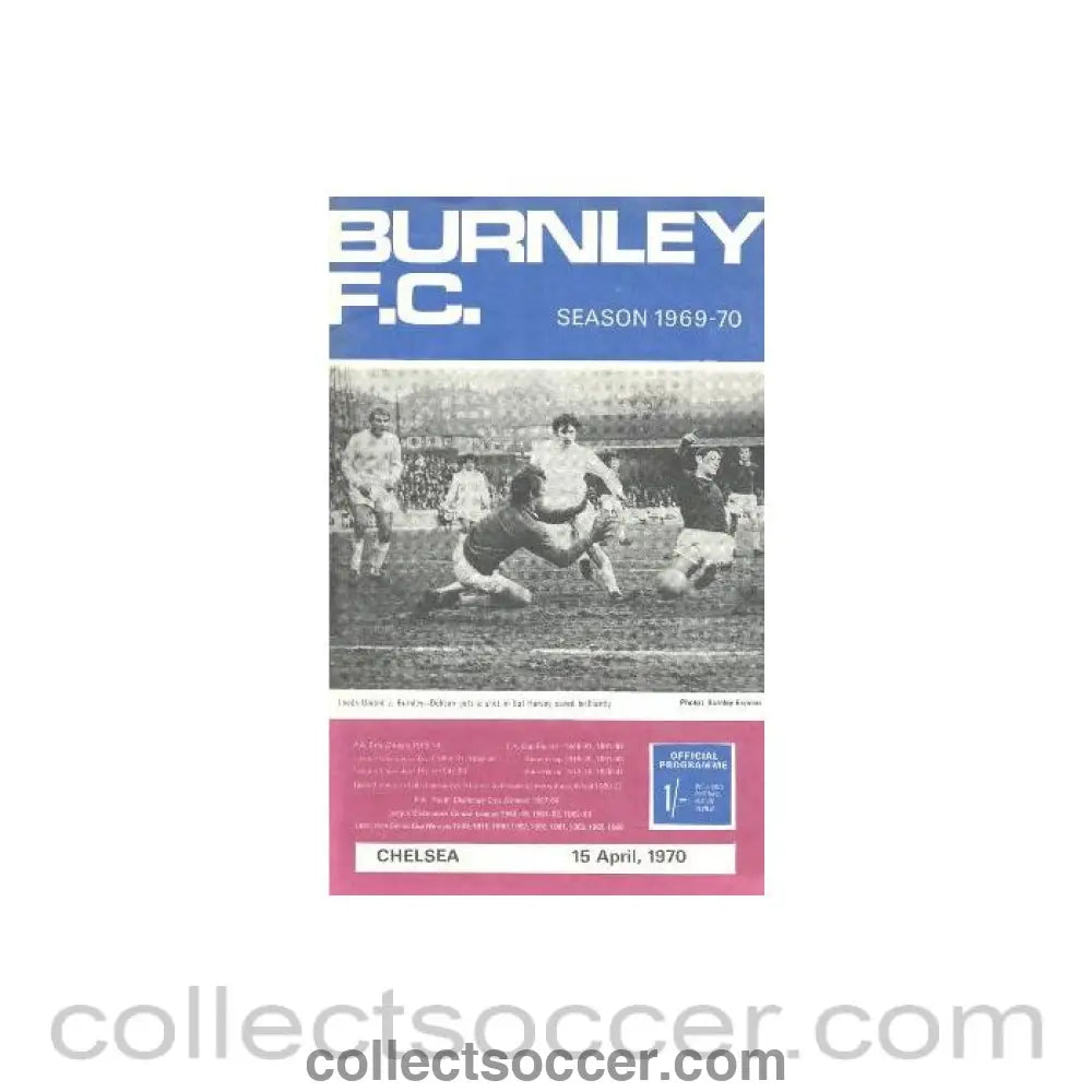 1970 - Burnley vChelsea official programme 15/04/1970