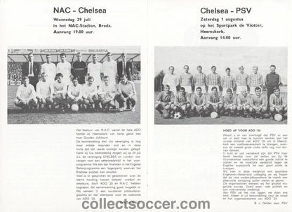 1970 Chelsea Tour Programme for matches v Ajax, NAC Breda and PSV - Collect Soccer