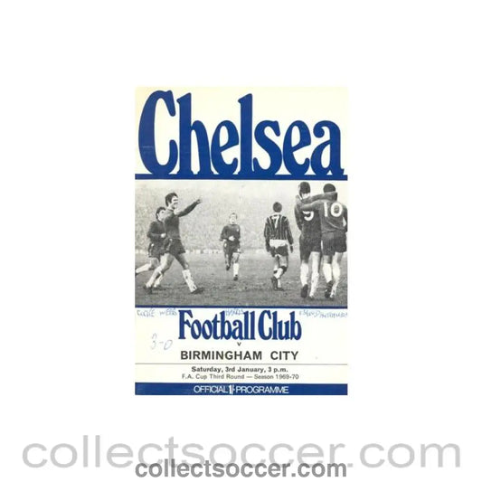 1970 - Chelsea v Birmingham City official programme 03/01/1970 F.A. Cup token missing and hence half price