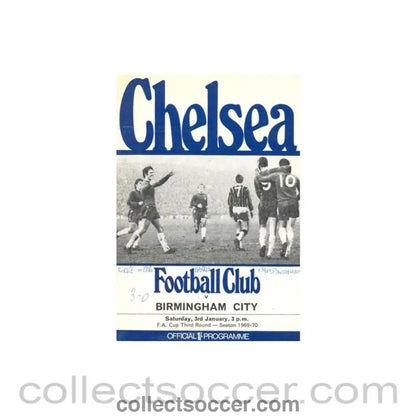 1970 - Chelsea v Birmingham City official programme 03/01/1970 F.A. Cup token missing and hence half price