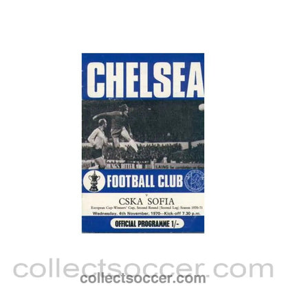 1970 - Chelsea v CSKA, Sofia official programme 04/11/1970 - Collect Soccer