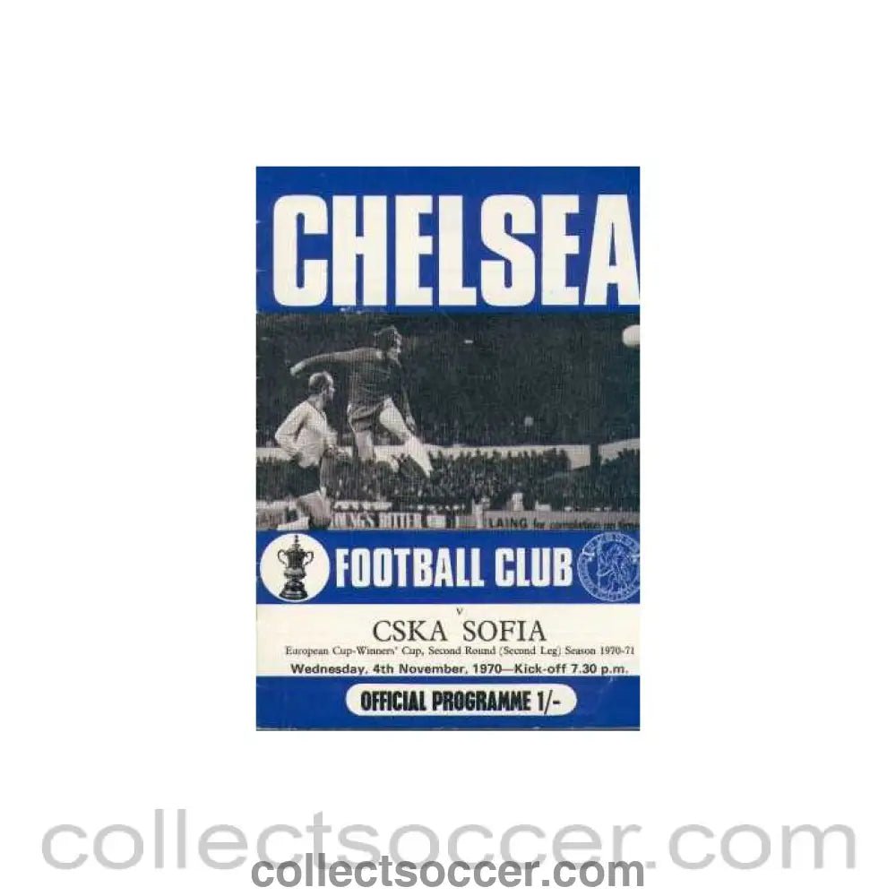 1970 - Chelsea v CSKA, Sofia official programme 04/11/1970 - Collect Soccer