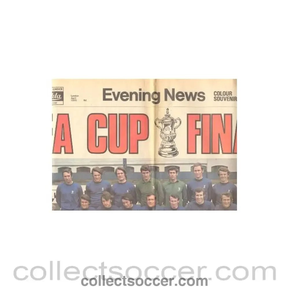 1970 Chelsea v Leeds United FA Cup Final match Evening News newspaper of April 1970 - Collect Soccer