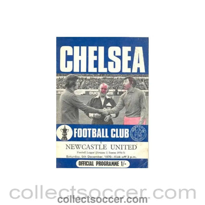 1970 - Chelsea v Newcastle United official programme 05/12/1970 Football League half price