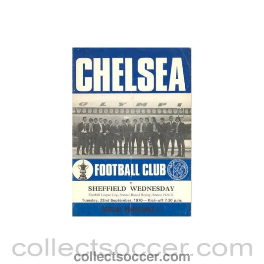 1970 - Chelsea v Sheffield Wednesday official programme 22/09/1970 Football League