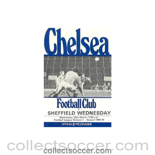 1970 - Chelsea v Sheffield Wednesday official programme 25/03/1970