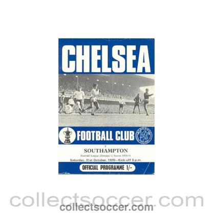 1970 - Chelsea v Southampton official programme 31/10/1970 Football League - Collect Soccer