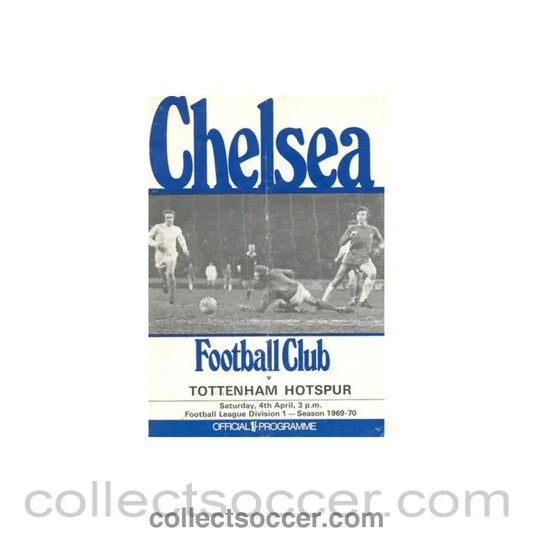 1970 - Chelsea v Tottenham Hotspur official programme 04/04/1970 Football League token missing and hence half price