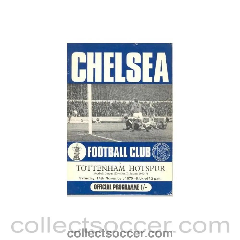 1970 - Chelsea v Tottenham Hotspur official programme 14/11/1970 - Collect Soccer
