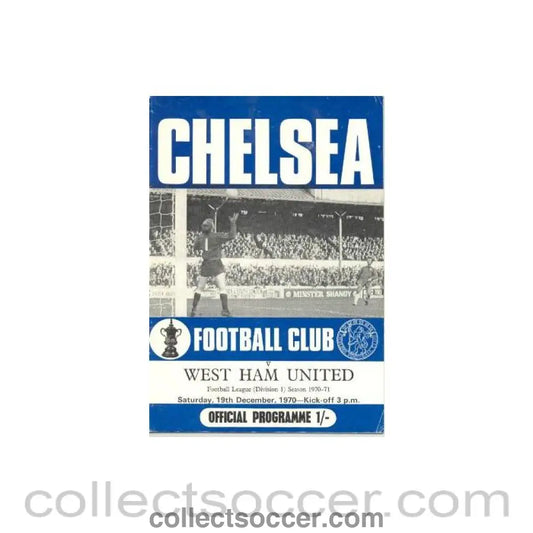 1970 - Chelsea v West Ham United official programme 19/12/1970 Football League