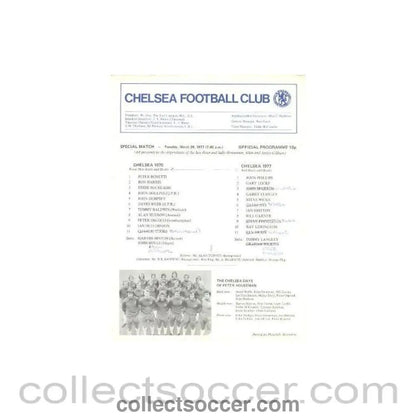 1970 - Chelsea 1970 vChelsea 1977 official programme 29/03/1977 - Collect Soccer