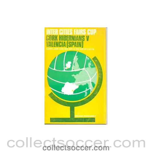 1970 - Cork Hibernians v Valencia Inter Cities Fairs Cup official programme 16/09/1970 - Collect Soccer