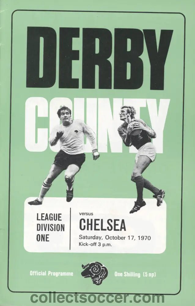 1970 Derby County v Chelsea official programme 17/10/1970 - Collect Soccer