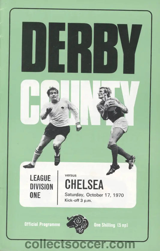 1970 Derby County v Chelsea official programme 17/10/1970