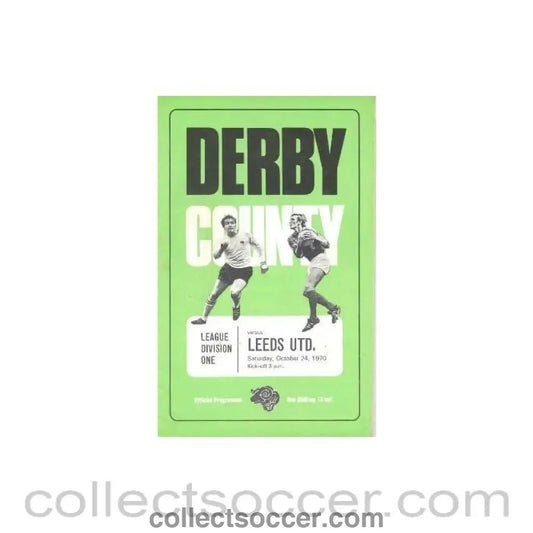 1970 - Derby County v Leeds United official programme 24/10/1970 Football League - Collect Soccer