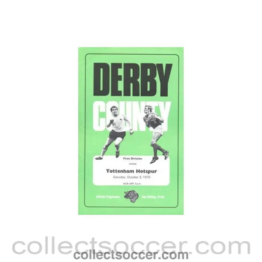1970 - Derby County v Tottenham Hotspur official programme 03/10/1970 Football League - Collect Soccer