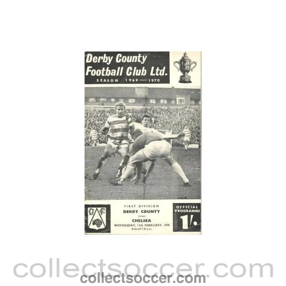 1970 - Derby County vChelsea official programme 11/02/1970 - Collect Soccer
