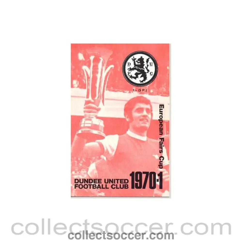 1970 - Dundee United v Sparta Prague European Fairs Cup Second Round Second Leg official programme 04/11/1970 - Collect Soccer
