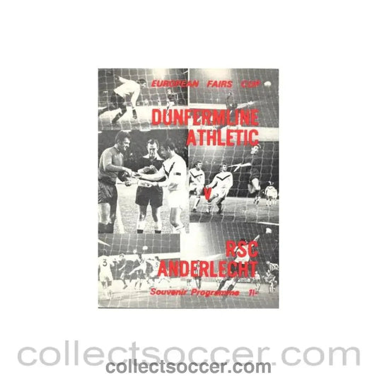 1970 - Dunfermline Athletic v Anderlecht European Fairs' Cup official programme 14/01/1970 - Collect Soccer