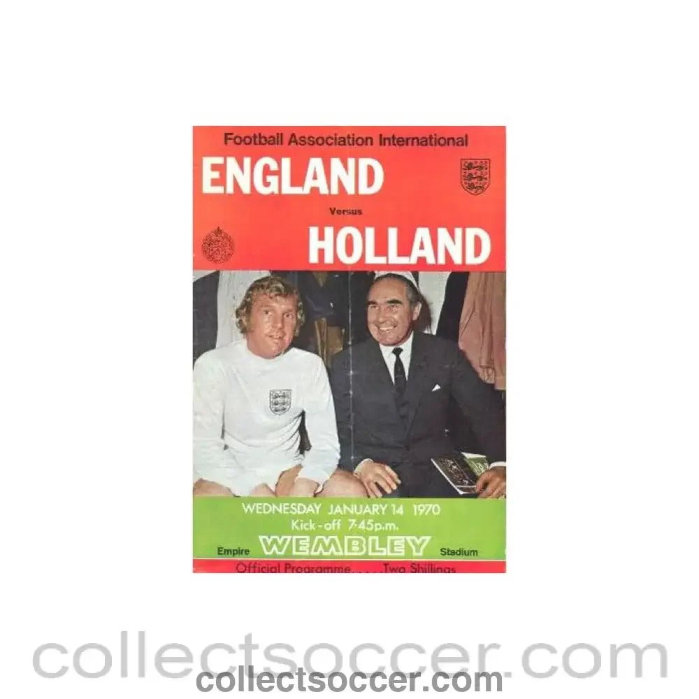 1970 England v Holland official programme 14/01/1970 - Collect Soccer