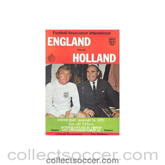 1970 England v Holland official programme 14/01/1970 - Collect Soccer