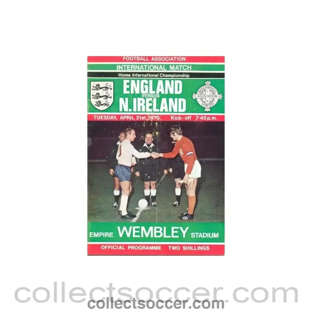 1970 England v Northern Ireland official programme 21/04/1970 - Collect Soccer