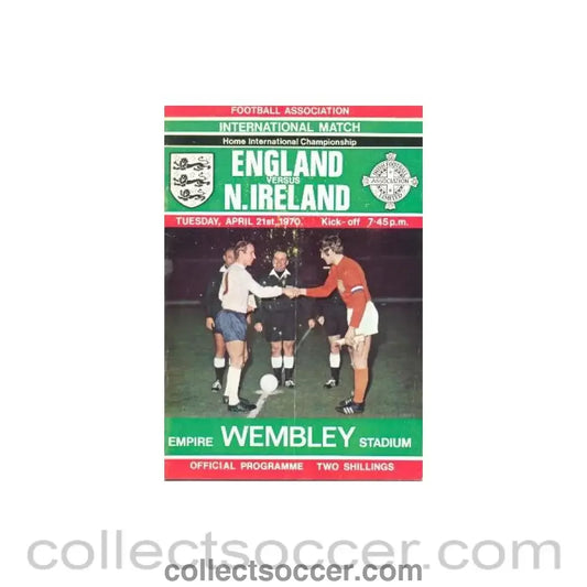 1970 England v Northern Ireland official programme 21/04/1970