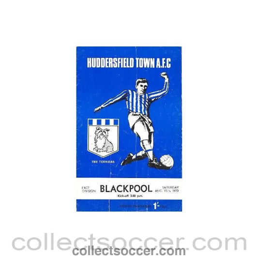 1970 - Huddersfield Town v Blackpool official programme 15/08/1970 Football League - Collect Soccer