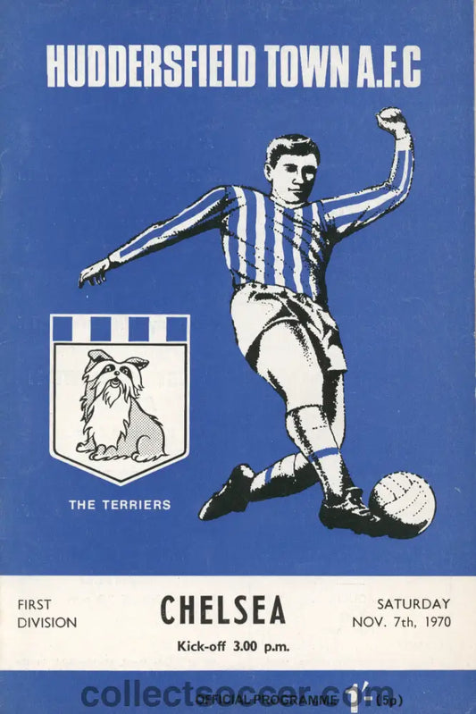 1970 Huddersfield v Chelsea official programme 07/11/1970