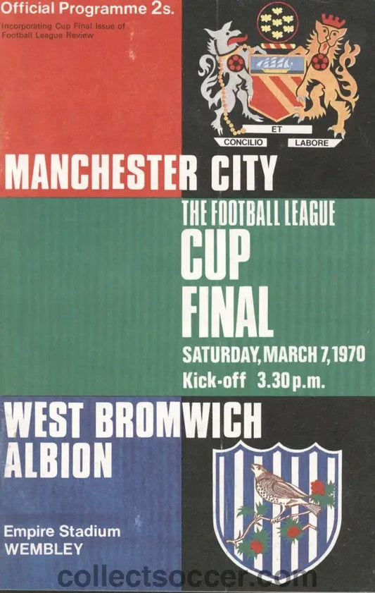 1970 League Cup Final Programme Manchester City V West Bromwich Albion - Collect Soccer