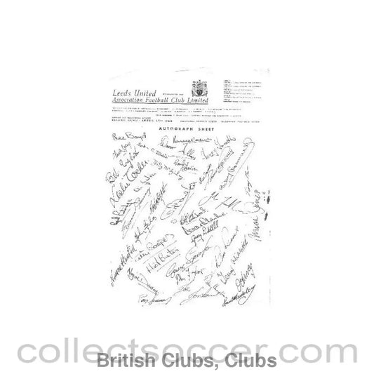 1970 - Leeds United facsimile with signatures of all players probably of season 1970-71