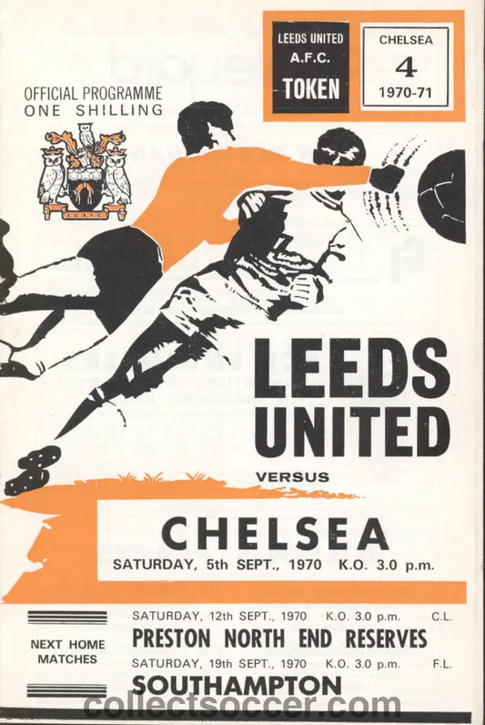 1970 Leeds v Chelsea official programme 05/09/1970