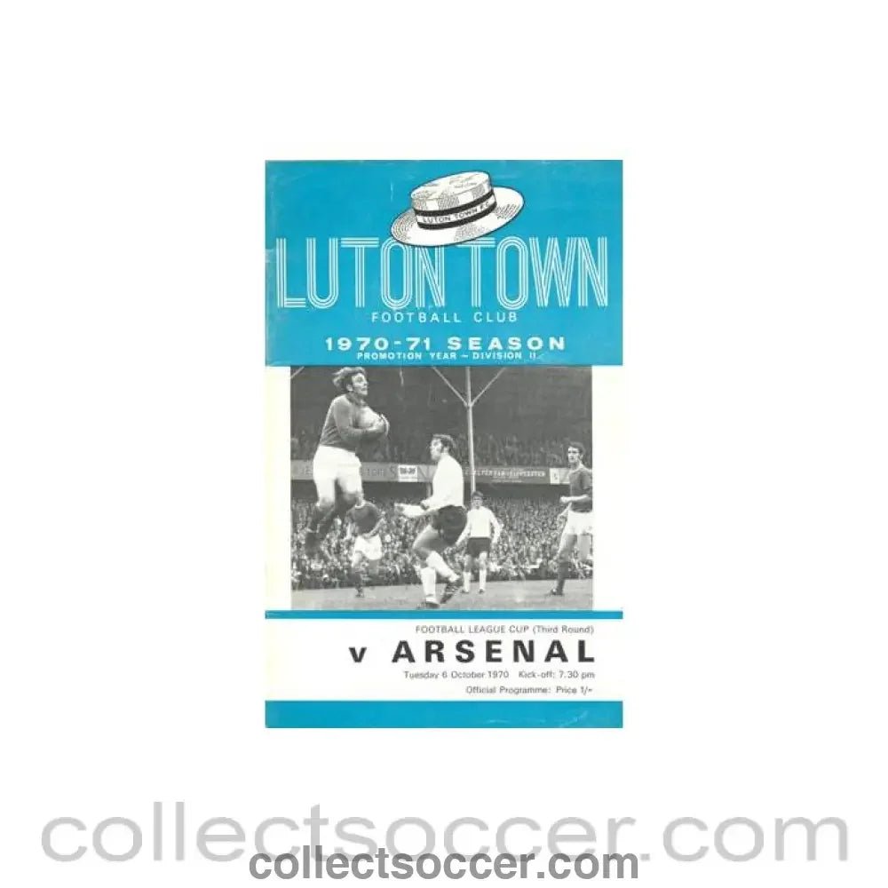 1970 - Luton Town v Arsenal official programme 06/10/1970 Football League - Collect Soccer
