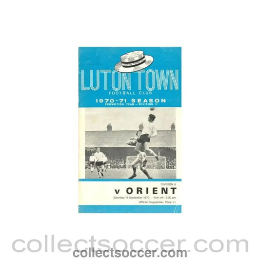 1970 - Luton Town v Leyton Orient official programme 19/09/1970 Football League - Collect Soccer